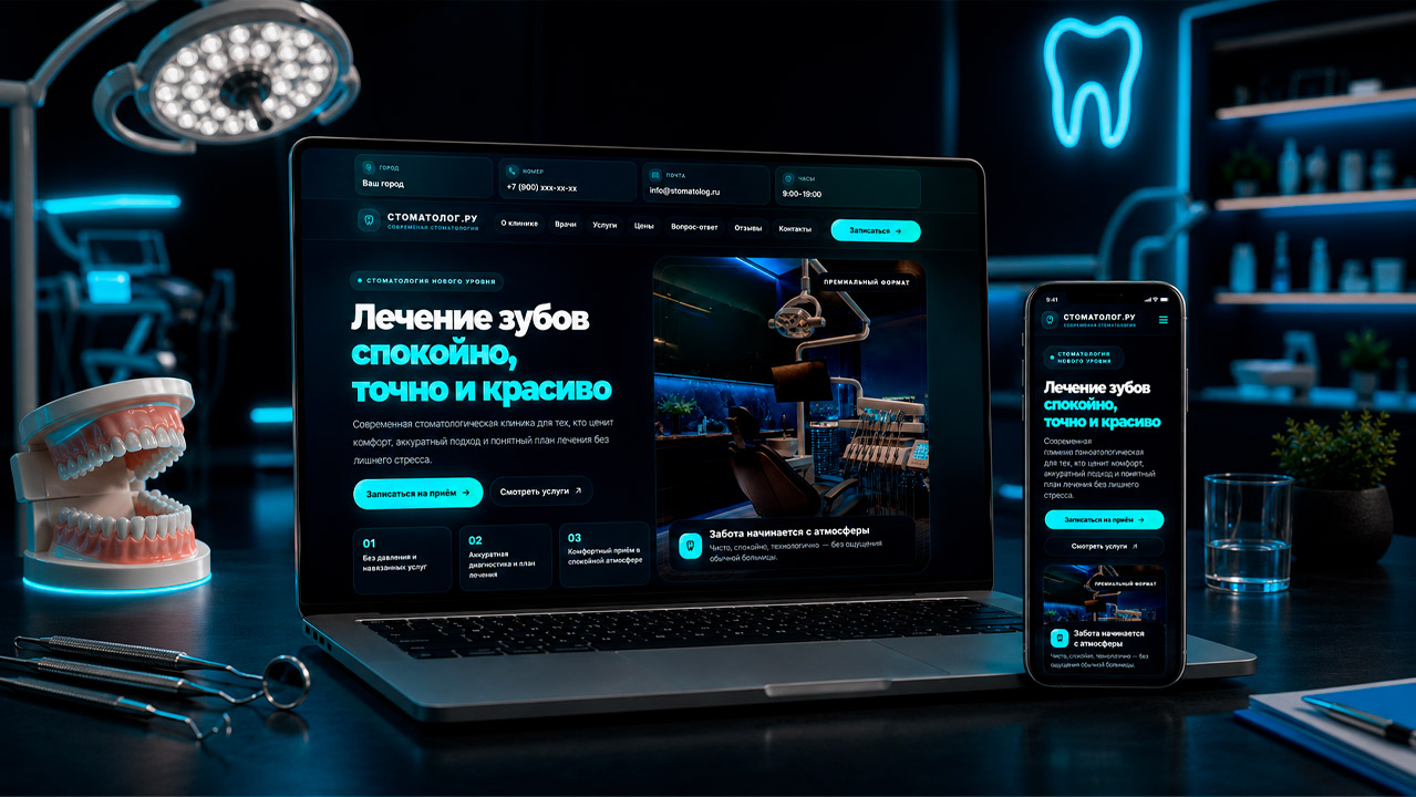 Демо сайта для стоматологической клиники