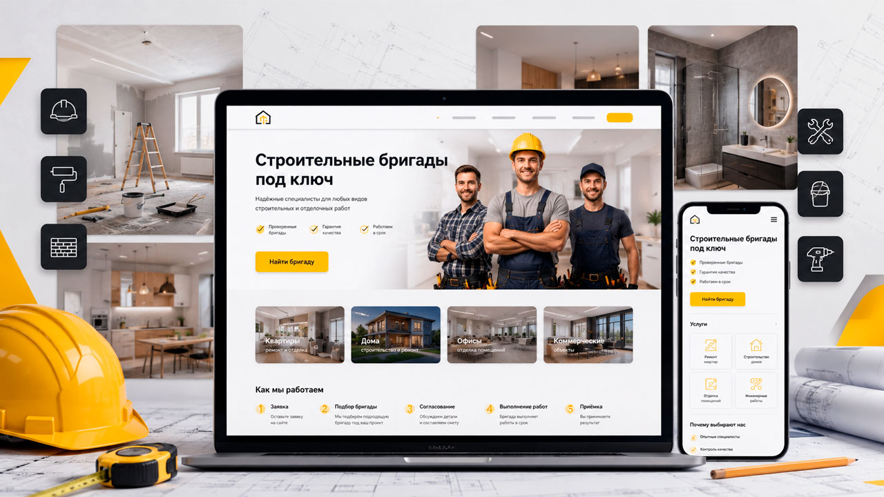 Сайт для строительной бригады | Демо шаблона