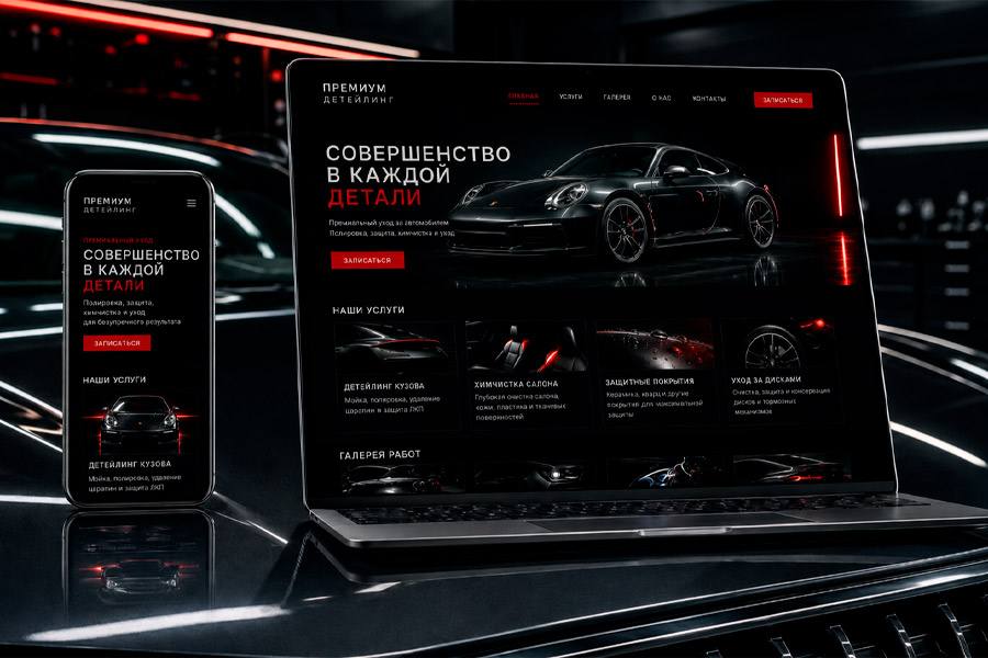 Сайт для автомойки — пример работы
