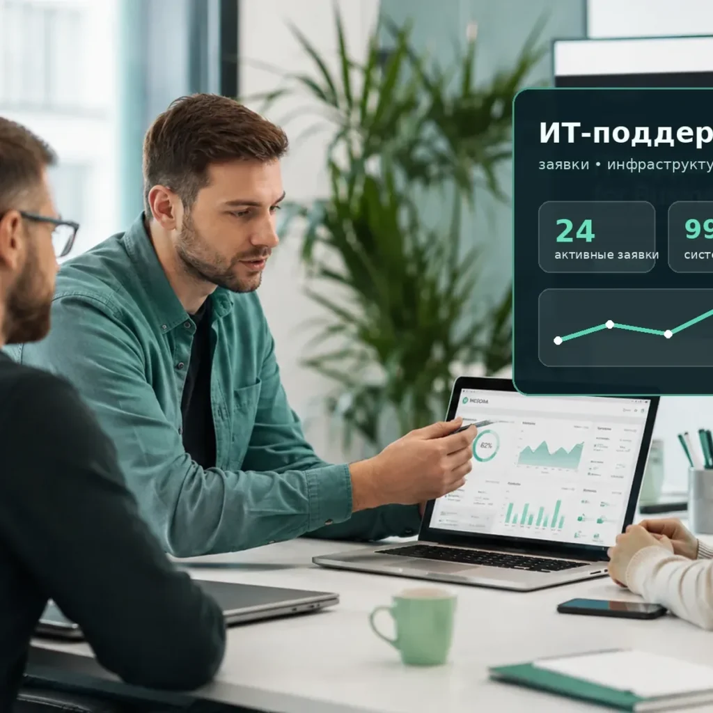 Светлый готовый сайт для ИТ-поддержки бизнеса за 12 500 рублей