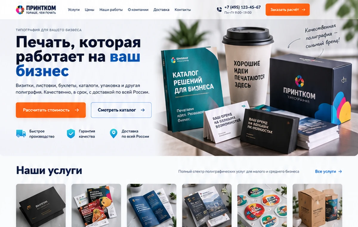 Демо №3 сайта для типографии