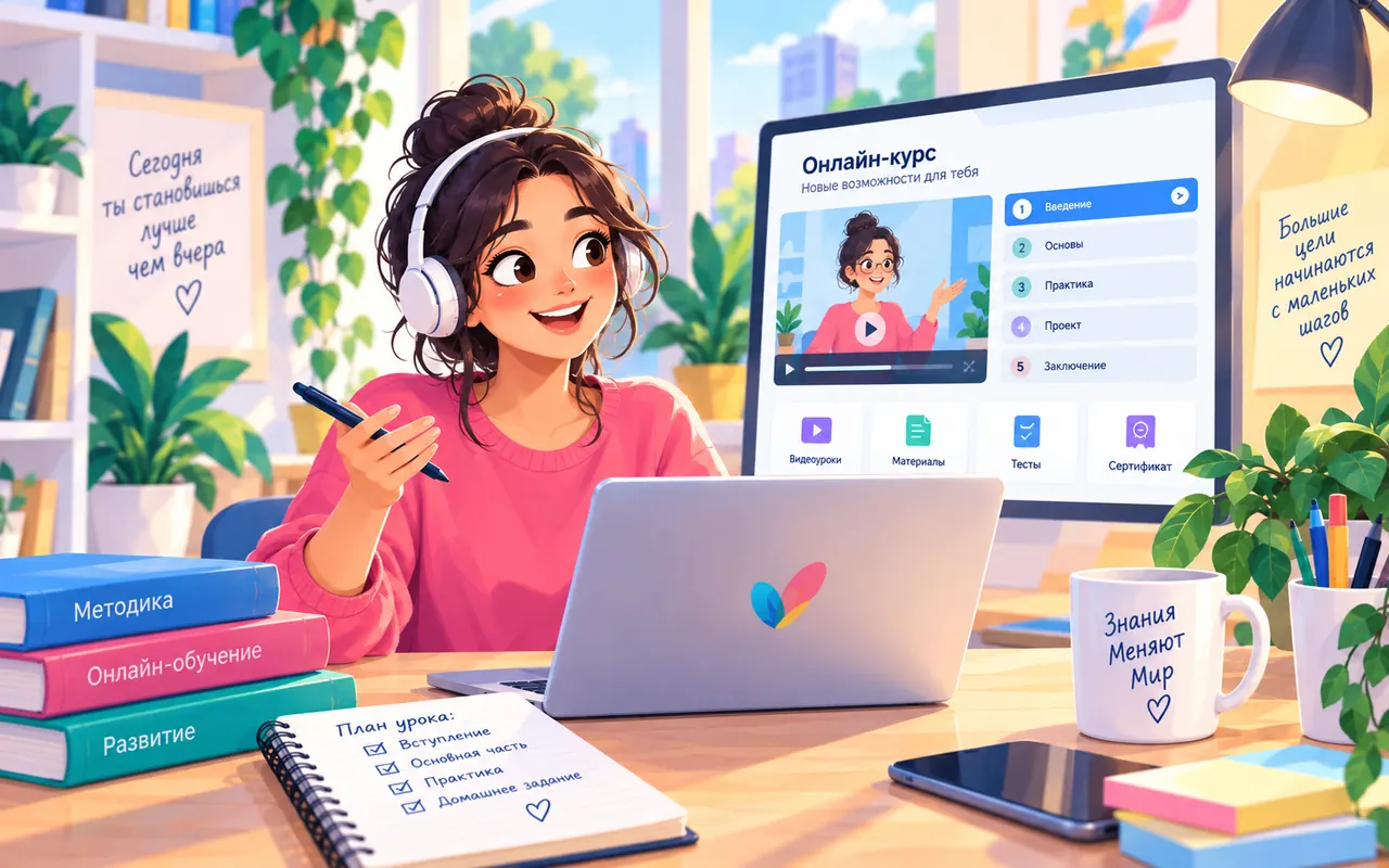 Сервис онлайн-курсов с преподавателем и учебным интерфейсом